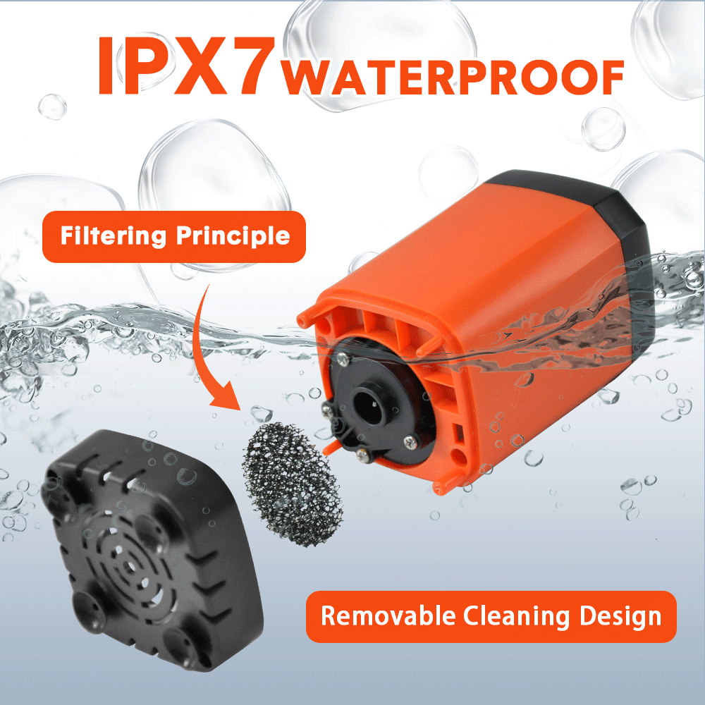 Portable Camping Shower IPX7 Waterproof Outdoor Shower Water Pump with Rechargeable Battery and Intelligent V985-CAMPINGSHOWER