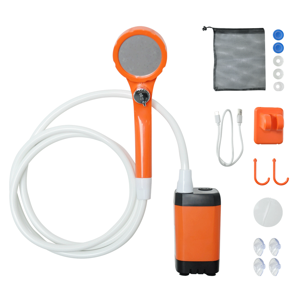 Portable Camping Shower IPX7 Waterproof Outdoor Shower Water Pump with Rechargeable Battery and Intelligent V985-CAMPINGSHOWER