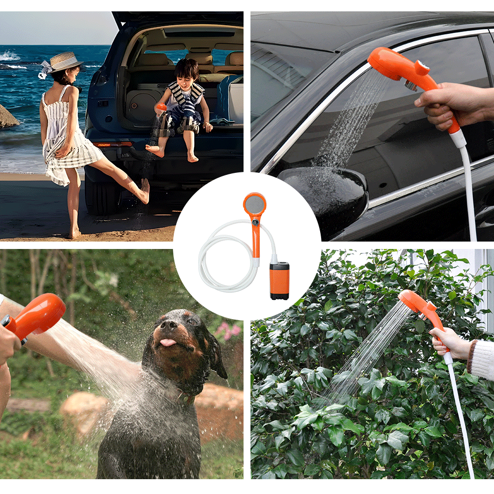 Portable Camping Shower IPX7 Waterproof Outdoor Shower Water Pump with Rechargeable Battery and Intelligent V985-CAMPINGSHOWER