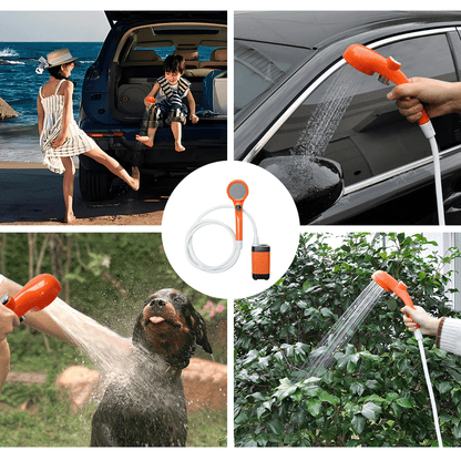 Portable Camping Shower IPX7 Waterproof Outdoor Shower Water Pump with Rechargeable Battery and Intelligent V985-CAMPINGSHOWER