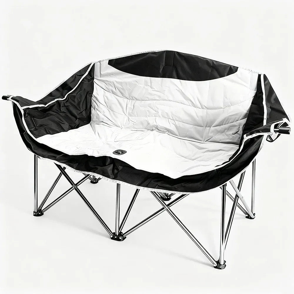 Double Camping Chairs Outdoor Lawn Camping Couch Heavy Duty Folding Chairs Strong Loading Capacity Metal V985-CAMPINGSOFA