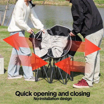 Double Camping Chairs Outdoor Lawn Camping Couch Heavy Duty Folding Chairs Strong Loading Capacity Metal V985-CAMPINGSOFA