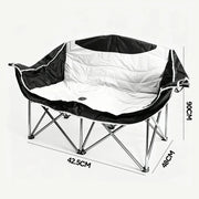 Double Camping Chairs Outdoor Lawn Camping Couch Heavy Duty Folding Chairs Strong Loading Capacity Metal V985-CAMPINGSOFA