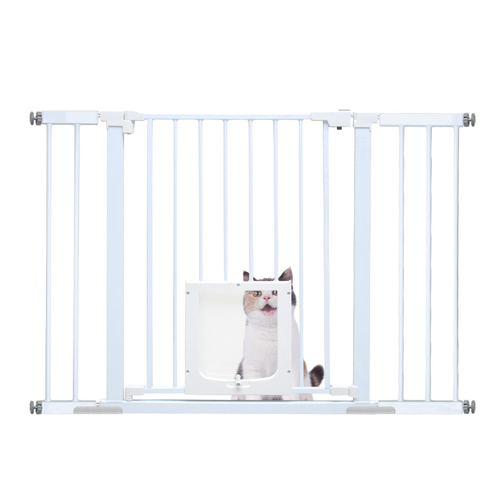 Alston 76cm Tall Baby Pet Security Gate Safety Adjustable Width with Cat Door for House Doorways Stairs Guard V985-CATDOORGATE