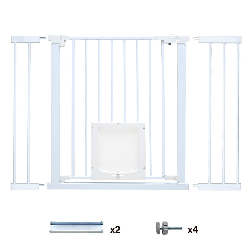 Alston 76cm Tall Baby Pet Security Gate Safety Adjustable Width with Cat Door for House Doorways Stairs Guard V985-CATDOORGATE