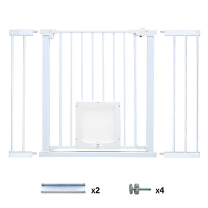 Alston 76cm Tall Baby Pet Security Gate Safety Adjustable Width with Cat Door for House Doorways Stairs Guard V985-CATDOORGATE