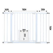 Alston 76cm Tall Baby Pet Security Gate Safety Adjustable Width with Cat Door for House Doorways Stairs Guard V985-CATDOORGATE