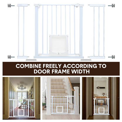 Alston 76cm Tall Baby Pet Security Gate Safety Adjustable Width with Cat Door for House Doorways Stairs Guard V985-CATDOORGATE