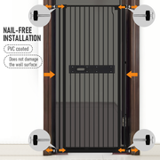 Alston Extra Tall 150cm Baby Pet Security Gate Balck Safety Gate Easy Fit Fence Two Way Opening No Drill V985-CATPROOFDOOR
