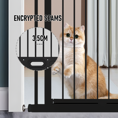 Alston Extra Tall 150cm Baby Pet Security Gate Balck Safety Gate Easy Fit Fence Two Way Opening No Drill V985-CATPROOFDOOR
