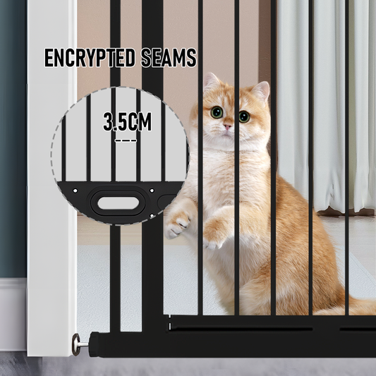 Alston Extra Tall 150cm Baby Pet Security Gate Balck Safety Gate Easy Fit Fence Two Way Opening No Drill V985-CATPROOFDOOR