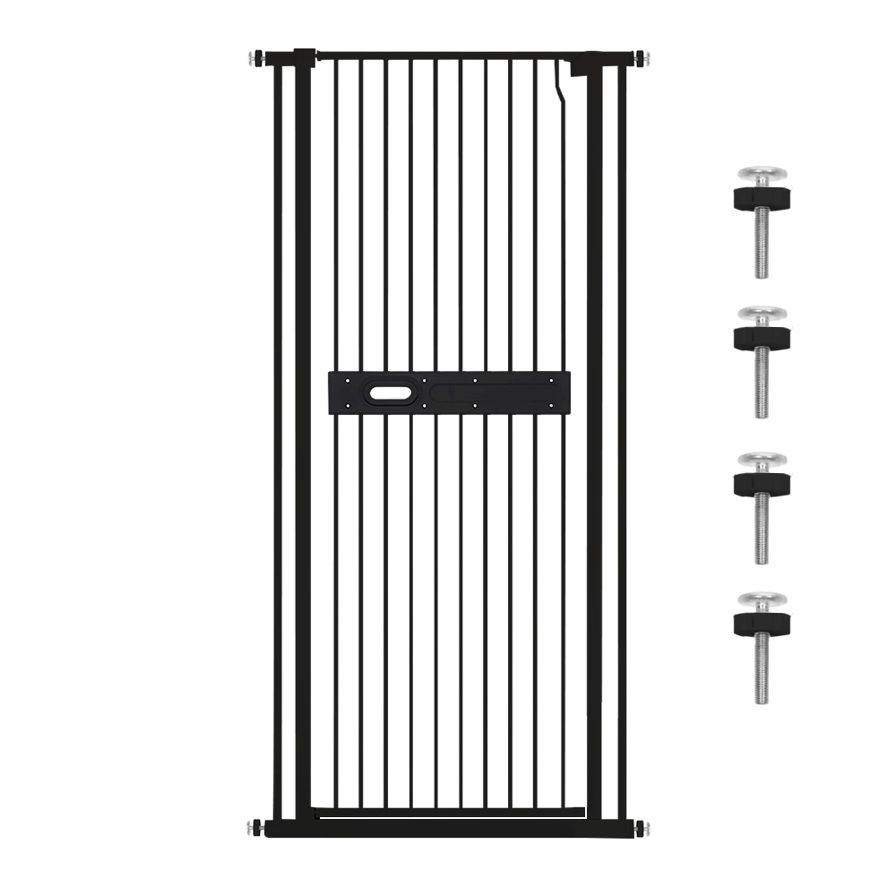 Alston Extra Tall 150cm Baby Pet Security Gate Balck Safety Gate Easy Fit Fence Two Way Opening No Drill V985-CATPROOFDOOR