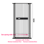 Alston Extra Tall 150cm Baby Pet Security Gate Balck Safety Gate Easy Fit Fence Two Way Opening No Drill V985-CATPROOFDOOR
