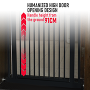 Alston Extra Tall 150cm Baby Pet Security Gate Balck Safety Gate Easy Fit Fence Two Way Opening No Drill V985-CATPROOFDOOR