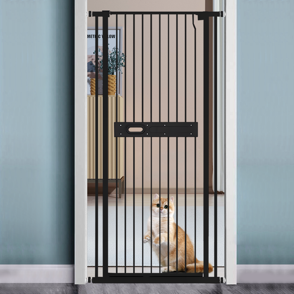 Alston Extra Tall 150cm Baby Pet Security Gate Balck Safety Gate Easy Fit Fence Two Way Opening No Drill V985-CATPROOFDOOR