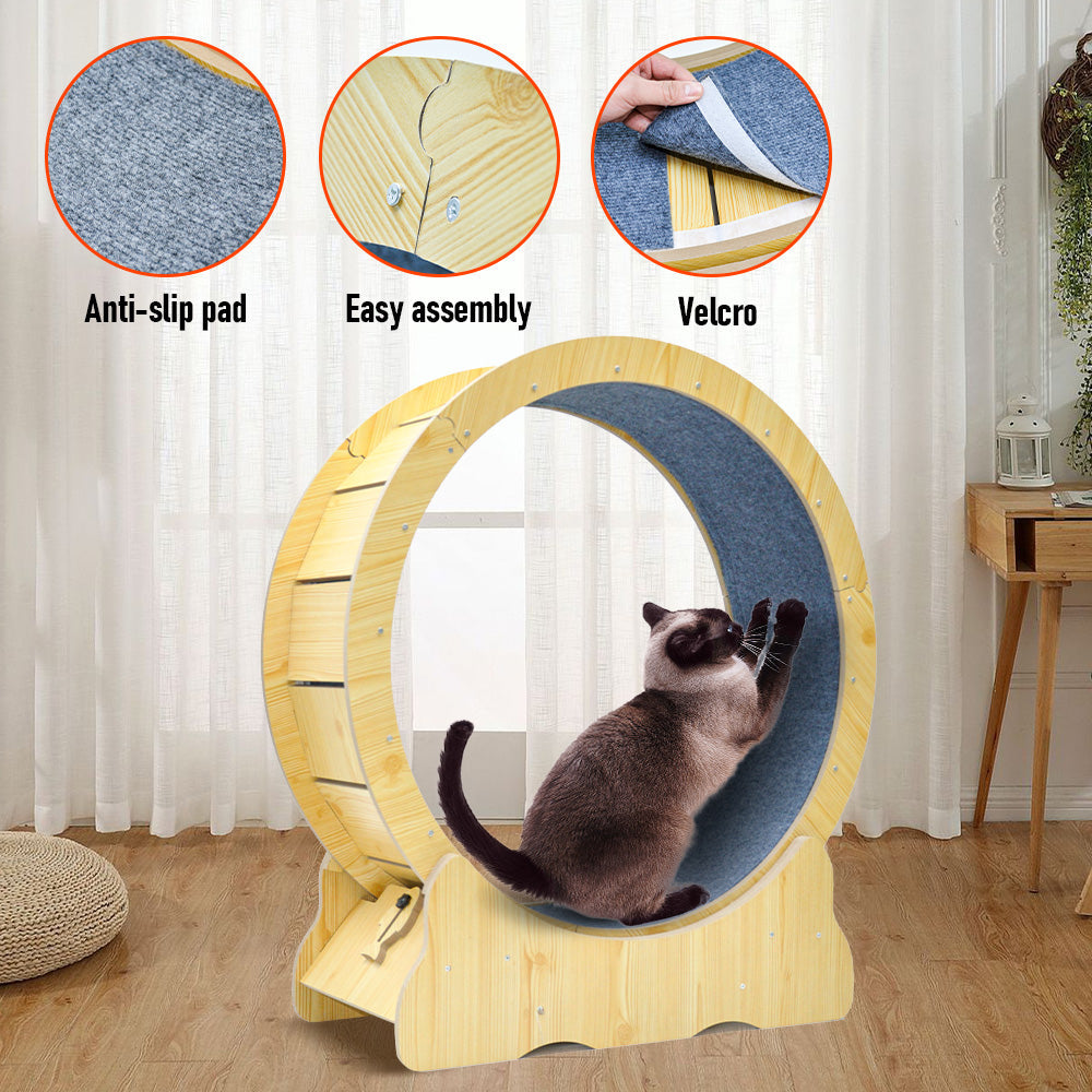 Cat Running Wheel Cat Running Wheel Ultra-Quiet Treadmill Exerciser Scratcher with Anti-Slip Carpet V985-CATRUNNINGWHEEL
