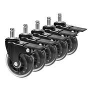 5 pcs Office Chair Casters 360 Rotatable Replacement Wheels with Locks V985-CHAIRCASTERS