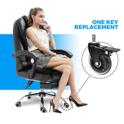 5 pcs Office Chair Casters 360 Rotatable Replacement Wheels with Locks V985-CHAIRCASTERS