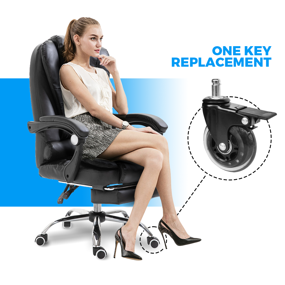 5 pcs Office Chair Casters 360 Rotatable Replacement Wheels with Locks V985-CHAIRCASTERS