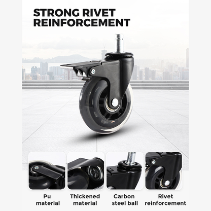 5 pcs Office Chair Casters 360 Rotatable Replacement Wheels with Locks V985-CHAIRCASTERS