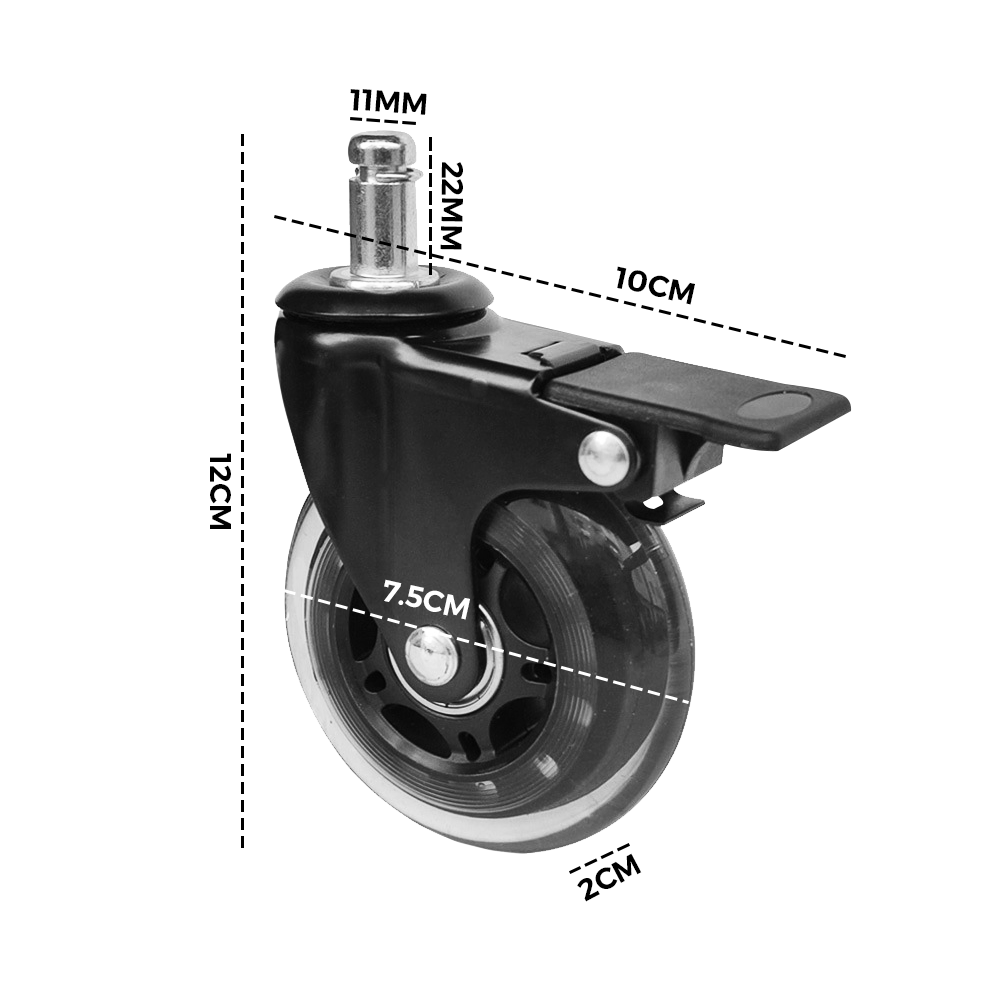 5 pcs Office Chair Casters 360 Rotatable Replacement Wheels with Locks V985-CHAIRCASTERS