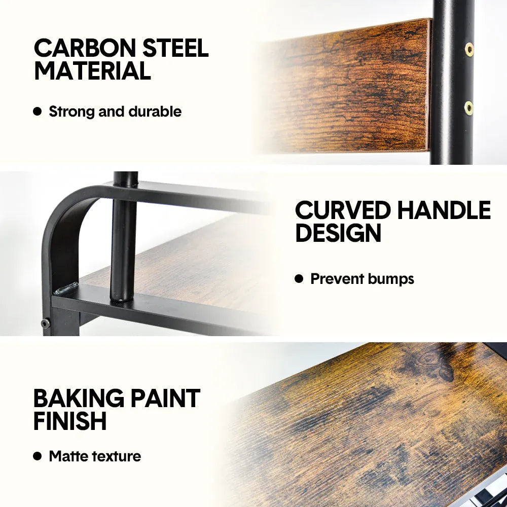 4-In-1 Coat Rack Large Capacity Freestanding Hall Tree 183 High Entryway Bench with 8 Detachable Hooks V985-COATRACK
