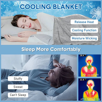 Summer Cooling Blanket90"x90" Lightweight Breathable Ice Cooling Throw Soft Cold Blankets for Bed Sofa or V985-COOLINGBLANKET