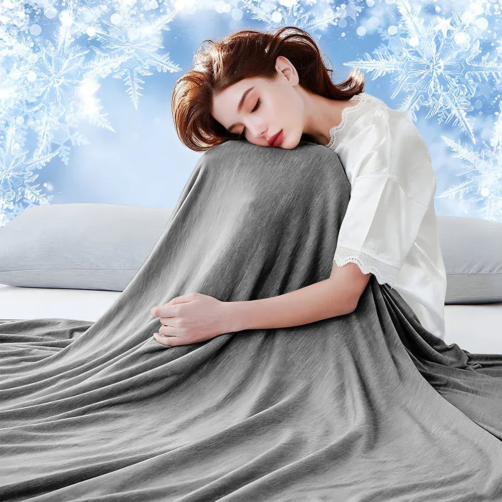 Summer Cooling Blanket90"x90" Lightweight Breathable Ice Cooling Throw Soft Cold Blankets for Bed Sofa or V985-COOLINGBLANKET