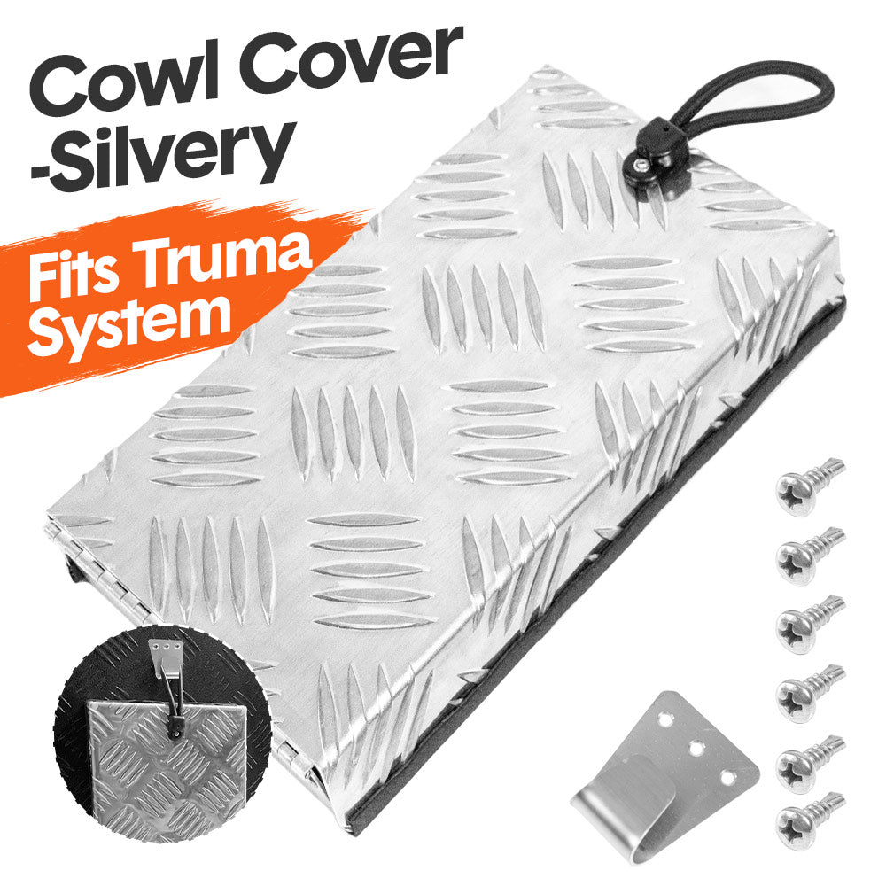 Truma Cowl Cover Silver Universal Aluminum Checker Plate External Flue Vent Spraying Console Replacement Part V985-COWLCOVERSILVER