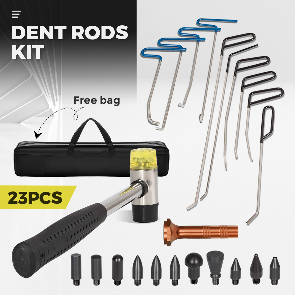 23pcs PDR Tools Push Rods Spring Stainless Steel Dent Repair Kit Dent Removal Rods Set for Car Minor Dents V985-DENTRODSKIT