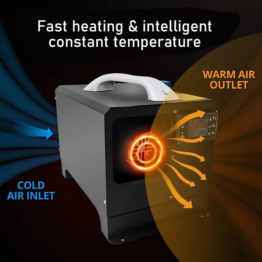 Diesel Air Heater 12V 8KW Tank Portable Heater Thermostat With Remote Control and LCD Display for Car Truck V985-DIESELAIRHEATER