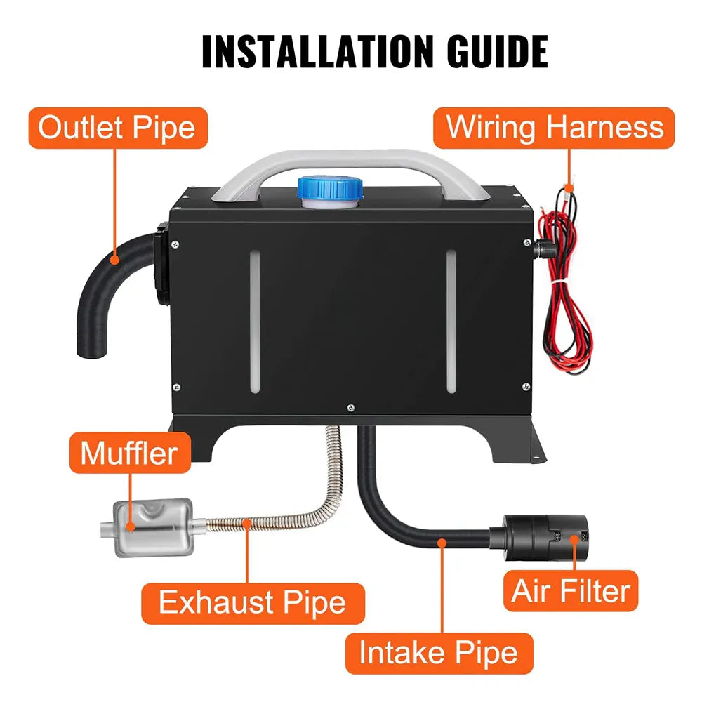 Diesel Air Heater 12V 8KW Tank Portable Heater Thermostat With Remote Control and LCD Display for Car Truck V985-DIESELAIRHEATER