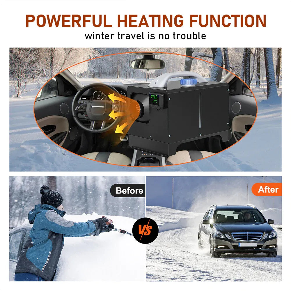 Diesel Air Heater 12V 8KW Tank Portable Heater Thermostat With Remote Control and LCD Display for Car Truck V985-DIESELAIRHEATER
