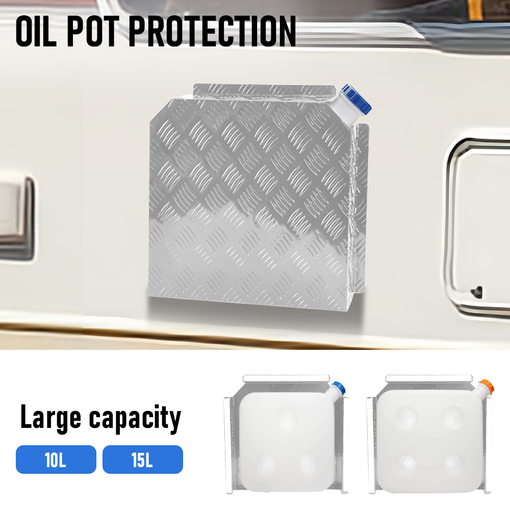 Aluminum Caravan Diesel Heater Bracket Silver 2mm Thickness Fuel Tank Cover Double Left/Right Base 10L/15L V985-DIESELTANKCOVERLRS