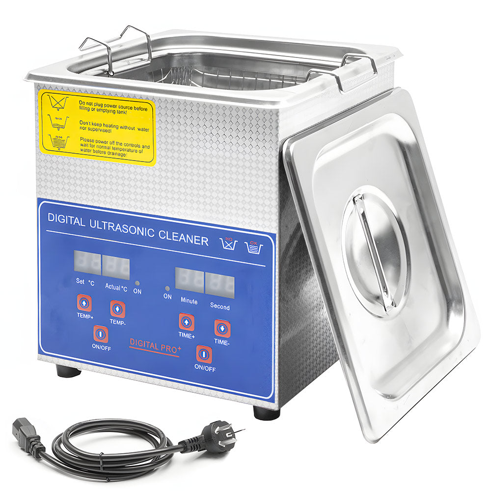 2L Ultrasonic Cleaner Lab-Grade Stainless Steel Ultrasonic Cleaning Machine Digital Heating Timer and Basket V985-DIGITALULTRASONIC