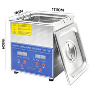 2L Ultrasonic Cleaner Lab-Grade Stainless Steel Ultrasonic Cleaning Machine Digital Heating Timer and Basket V985-DIGITALULTRASONIC