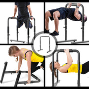 Set of 2 Functional Fitness Dip Stands Station Height Adjustable Dip Bars Portable Parallettes Calisthenics V985-DIPBAR