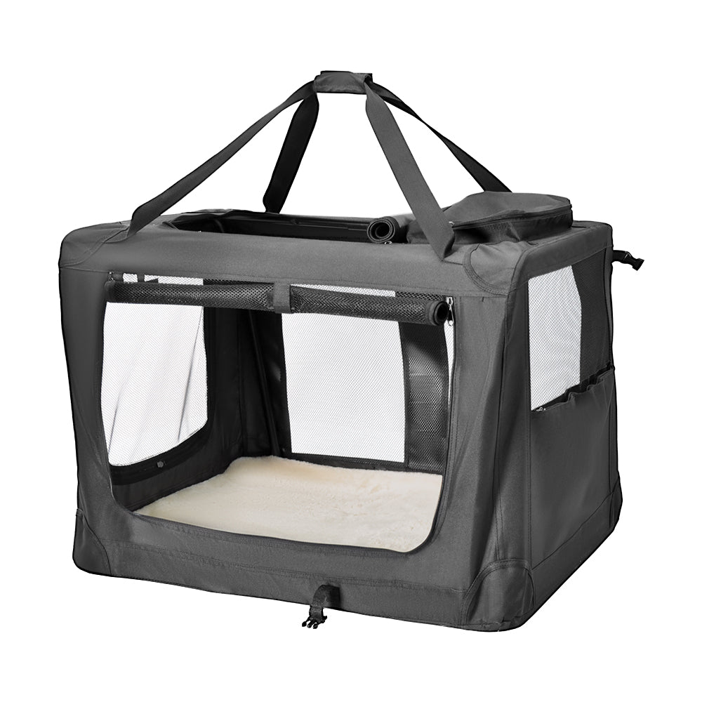 Foldable Dog Carrier Large Pet Travel Bag Portable and Breathable Car Travel Transport Kennel 72x52x52cm Load V985-DOGCARRIER
