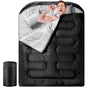 Detachable Double Sleeping Bag with 2 Pillows Queen Size- 2-in-1 Convertible Design Waterproof Warm V985-DOUBLESLEEPBAG