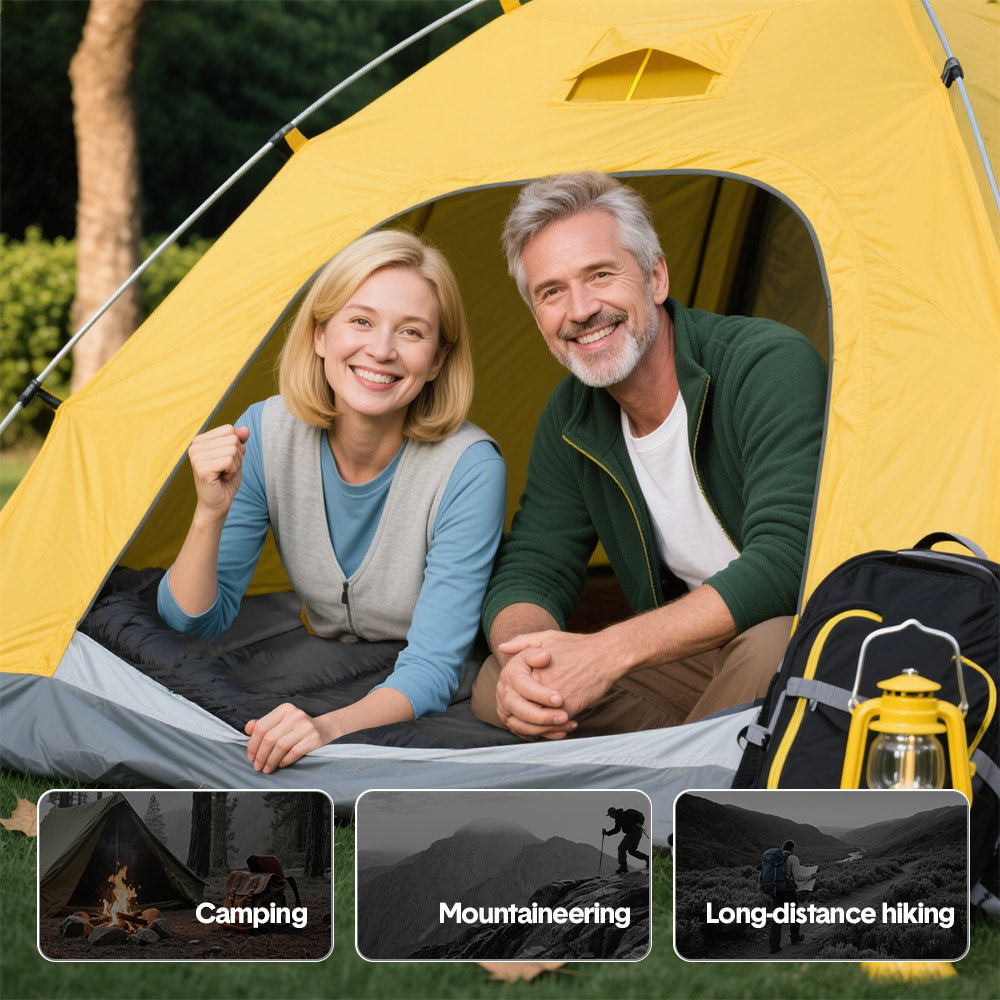 Detachable Double Sleeping Bag with 2 Pillows Queen Size- 2-in-1 Convertible Design Waterproof Warm V985-DOUBLESLEEPBAG