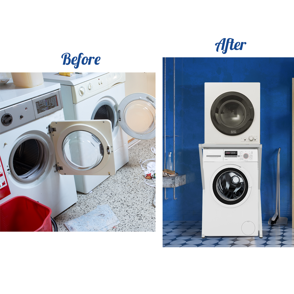 Dryer Stand Over Front Loading Washing Machine Portable Dryer Holder Shelf Stacking Kit for Washing Machine V985-DRYERSTAND