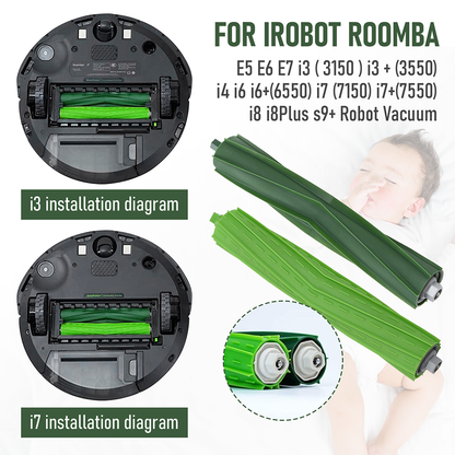 Vacuum Parts Kit Replacement Parts for iRobot Roomba i7 i7 Plus i8 j7 i4 i3 E5 E6 E7 Include 4 Roller Brushes V985-DUSTCLEANERKIT