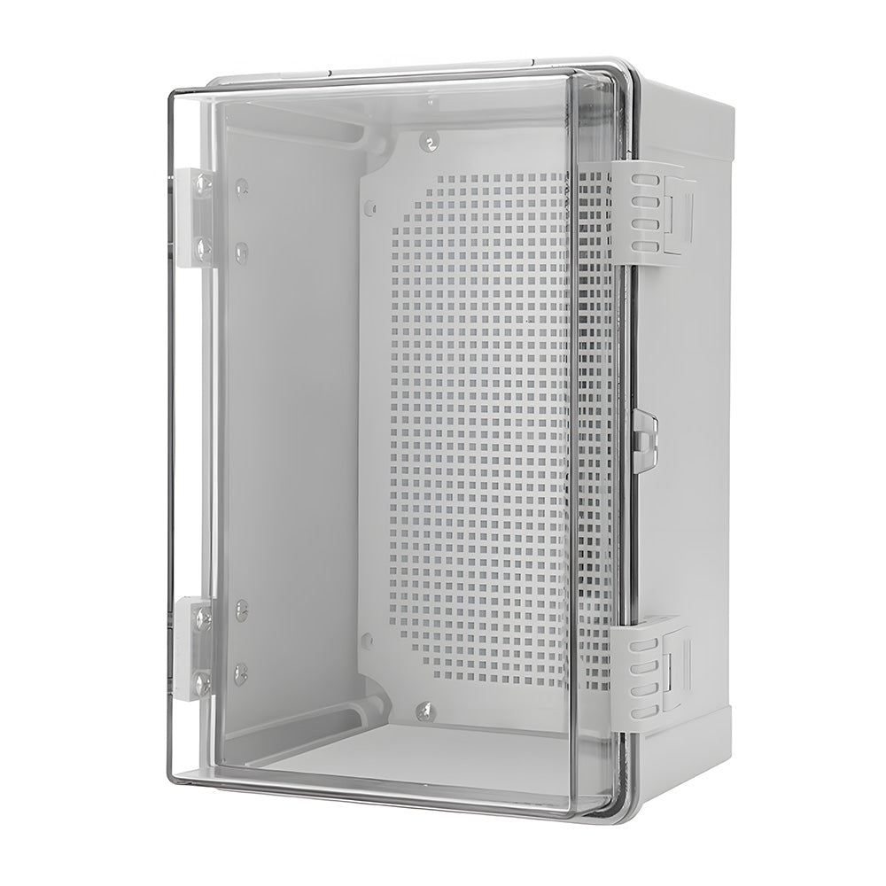 Electrical ABS Junction Box IP66 Waterproof Electrical Enclosure with Clear Hinged Cover and Mounting Plate V985-ELECTRICALJUNCTIONBOX