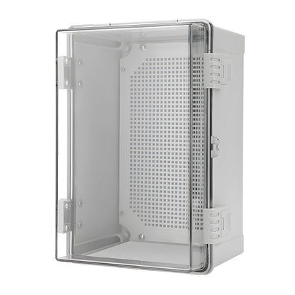 Electrical ABS Junction Box IP66 Waterproof Electrical Enclosure with Clear Hinged Cover and Mounting Plate V985-ELECTRICALJUNCTIONBOX