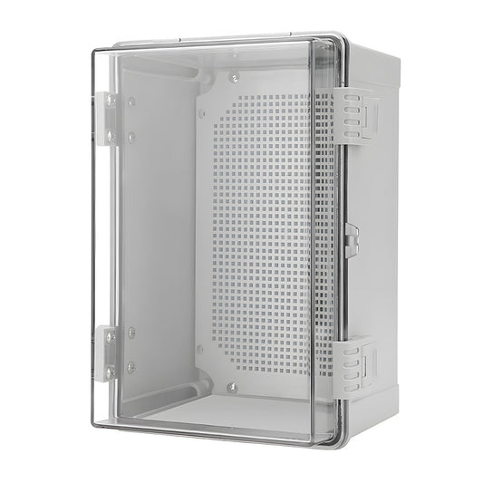 Electrical ABS Junction Box IP66 Waterproof Electrical Enclosure with Clear Hinged Cover and Mounting Plate V985-ELECTRICALJUNCTIONBOX