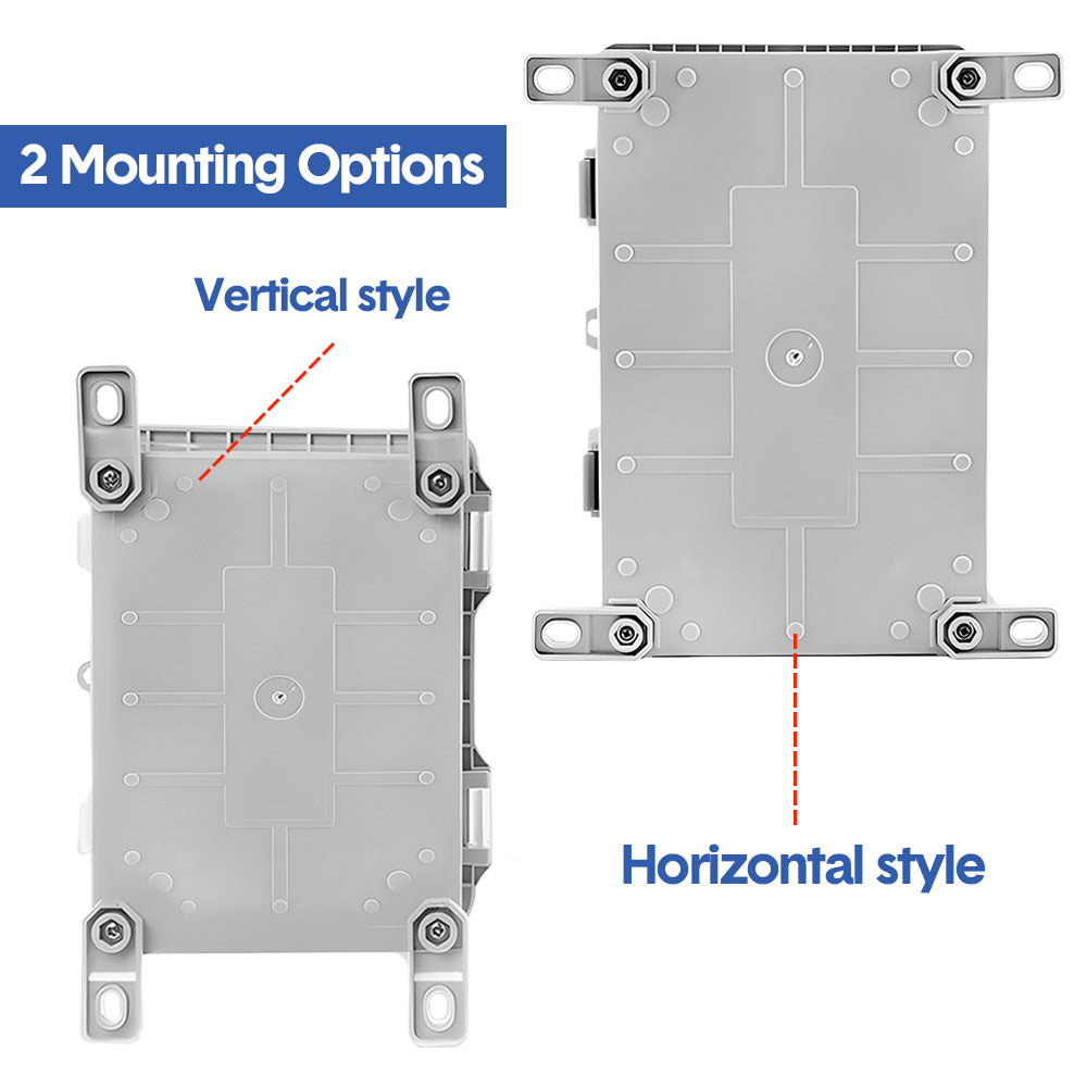 Electrical ABS Junction Box IP66 Waterproof Electrical Enclosure with Clear Hinged Cover and Mounting Plate V985-ELECTRICALJUNCTIONBOX