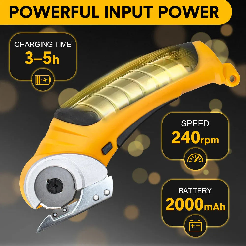 Cordless Electric Scissors 4.2V Rotary Cutter 2000mAh Battery Rechargeable Fabric Scissors Multi-Cutting Tool V985-ELECTRICSCISSORS