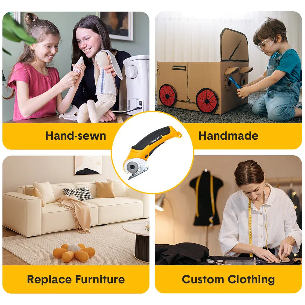 Cordless Electric Scissors 4.2V Rotary Cutter 2000mAh Battery Rechargeable Fabric Scissors Multi-Cutting Tool V985-ELECTRICSCISSORS