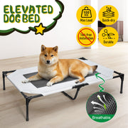 Raised Dog Bed Large Elevated Pet Bed Scratch and Moisture Resistant Breathable Kennel with Non-Slip Feet V985-ELEVATEDDOGBED