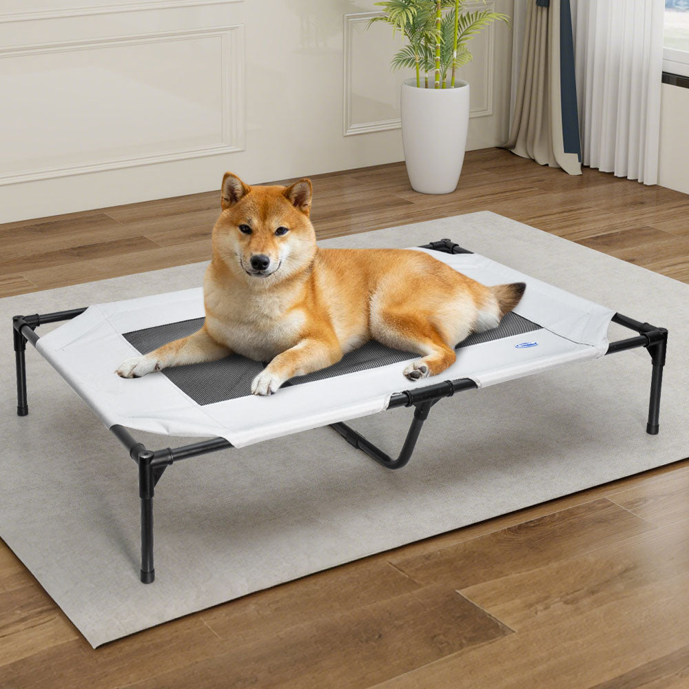 Raised Dog Bed Large Elevated Pet Bed Scratch and Moisture Resistant Breathable Kennel with Non-Slip Feet V985-ELEVATEDDOGBED